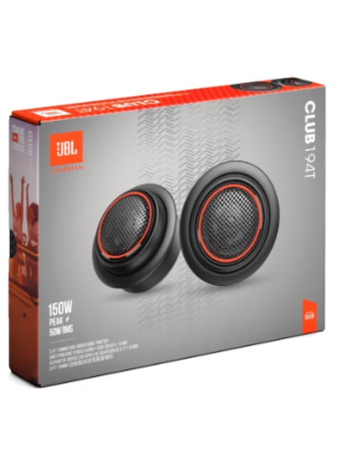 JBL Club 194T - 3/4" (19mm) Edge-Driven Dome Tweeter, 150W Peak, 50W RMS, Sensitivity (@ 2.83V): 92dB, Frequency Response: 3kHz – 20kHz, Nominal Impedance: 3.0 ohms - Image 5
